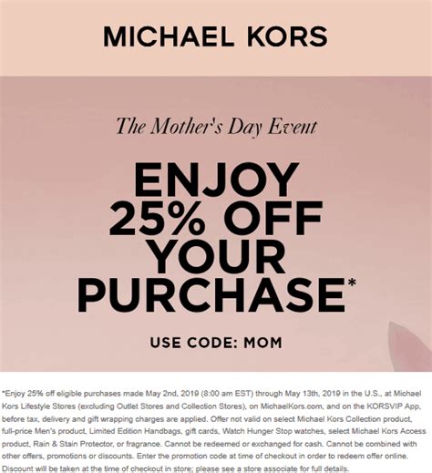 michael kors coupons in store